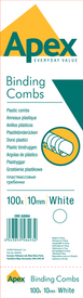 CANUTILLO DE PLÁSTICO APEX 10MM BLANCO PACK 100__62004 404336_Apex_Combs_10mm_Wht.png